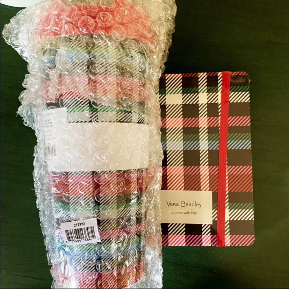 VERA BRADLEY Ribbons Plaid 3‑Pc Gift Set – Travel Mug, Journal & Pen – NWT - Picture 9 of 11
